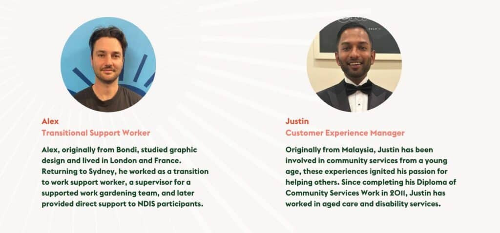 A woman stands next to and smiles at a disabled man in a wheelchair.